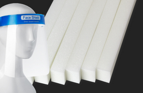 foam for disposable face shields